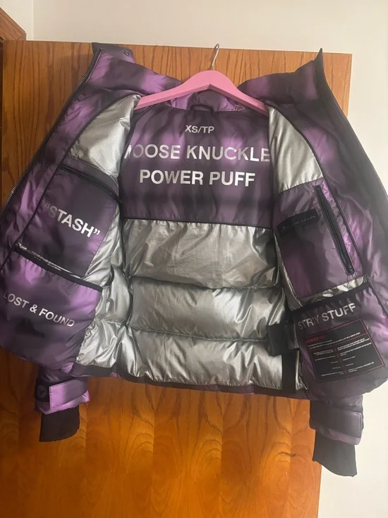 Moose Knuckles Power Puff Thudaka Puffer Jacket In Arctic Violet - Picture 2 of 11